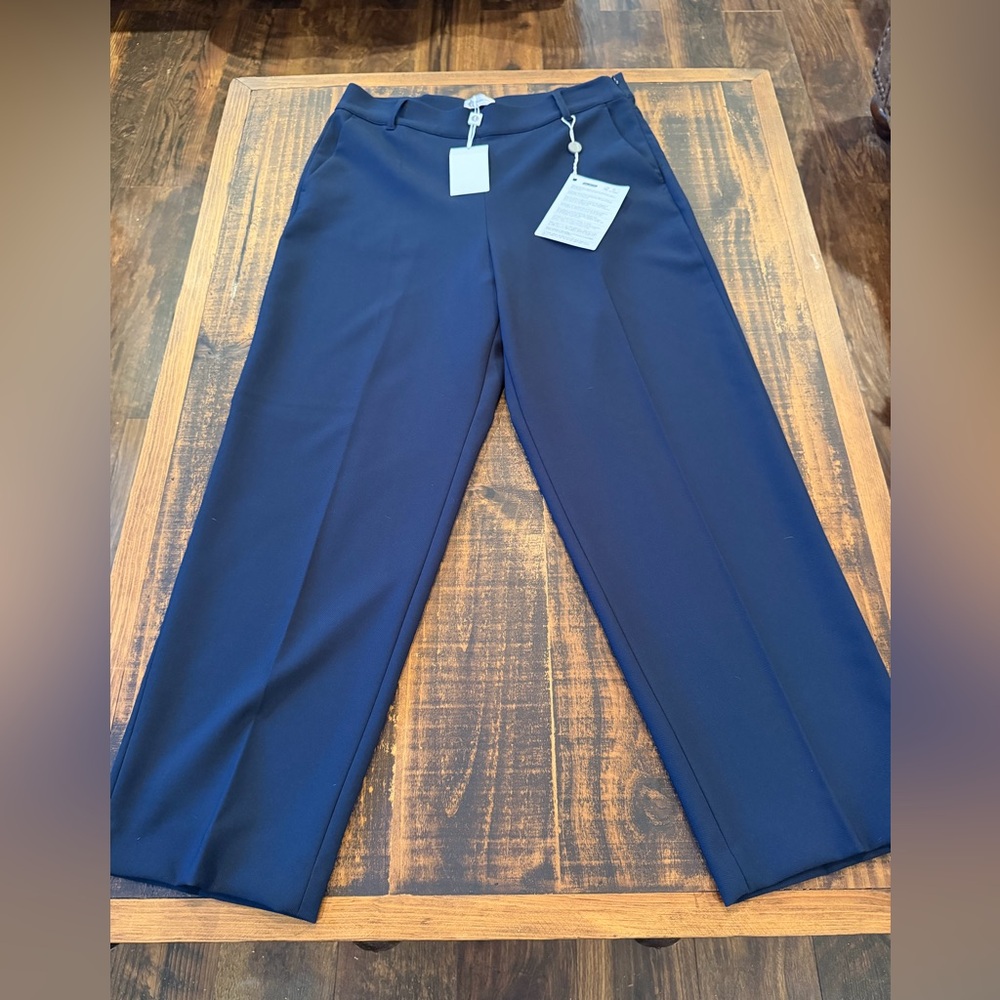 Tailored Navy Wide-Leg Trousers for Women
